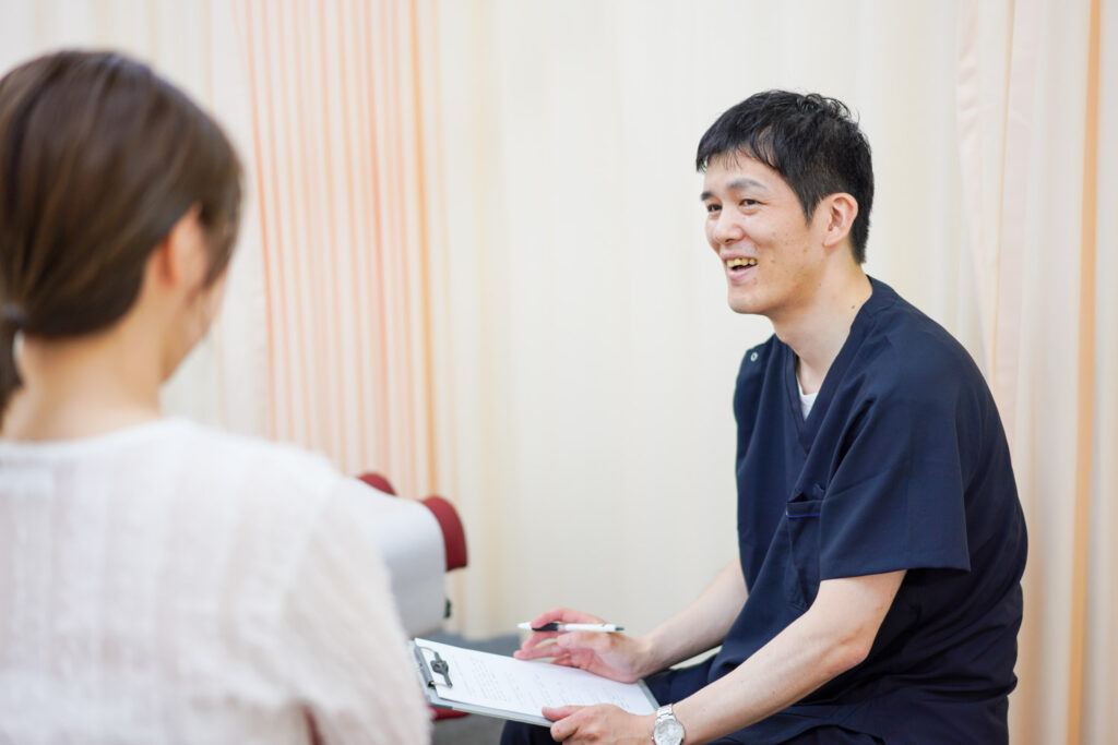 板橋のマタニティ整体専門のときわ台駅前整骨院の施術の流れのイメージ